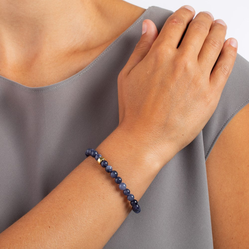 BLÅ SPONG QUARTZ 6MM ARMBÅND