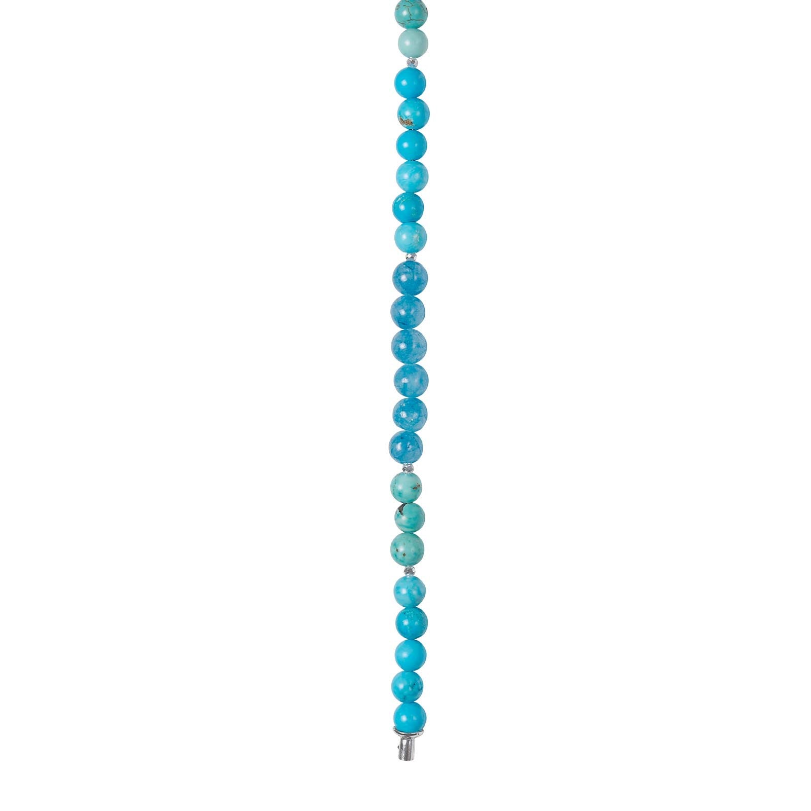 BLÅ SPONG QUARTZ, HOWLITE, HEMATIT 6MM SYSTEM-KÆDE