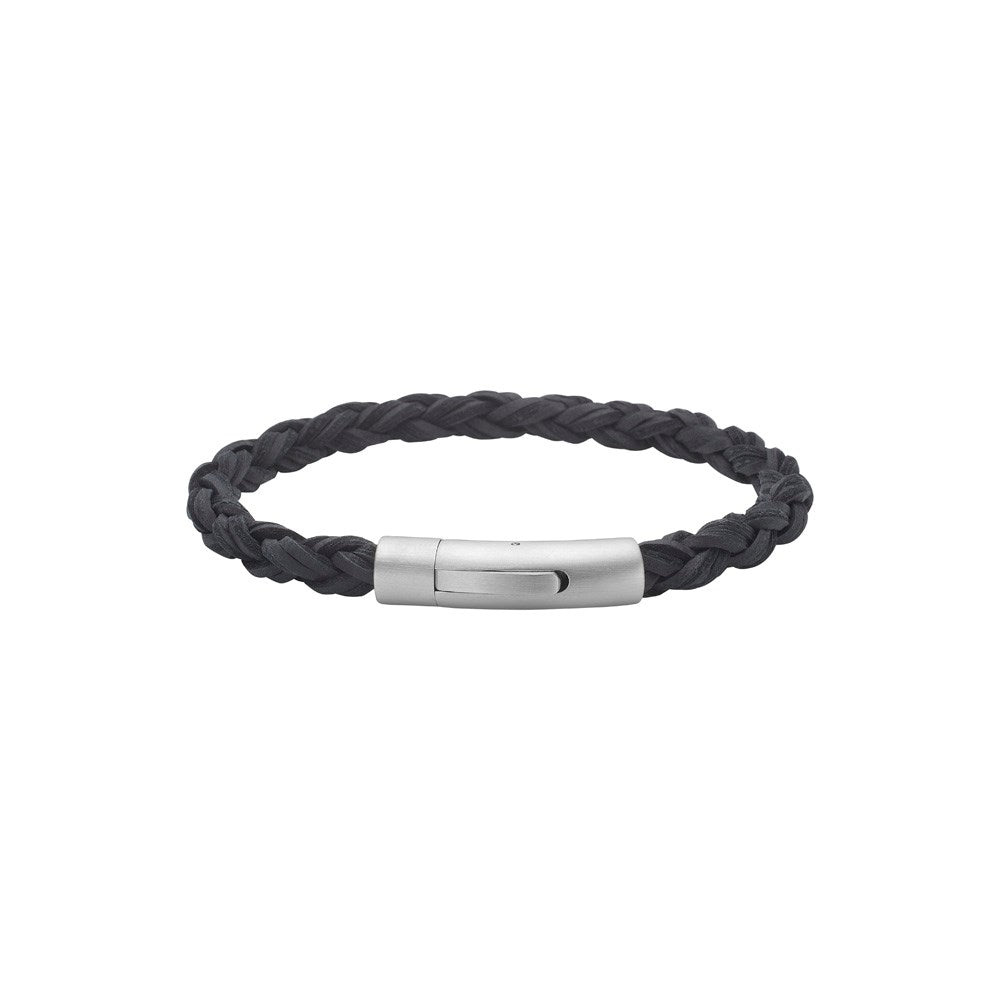 SON ARMBÅND SORT KALVESKIND RUND FLET 6MM