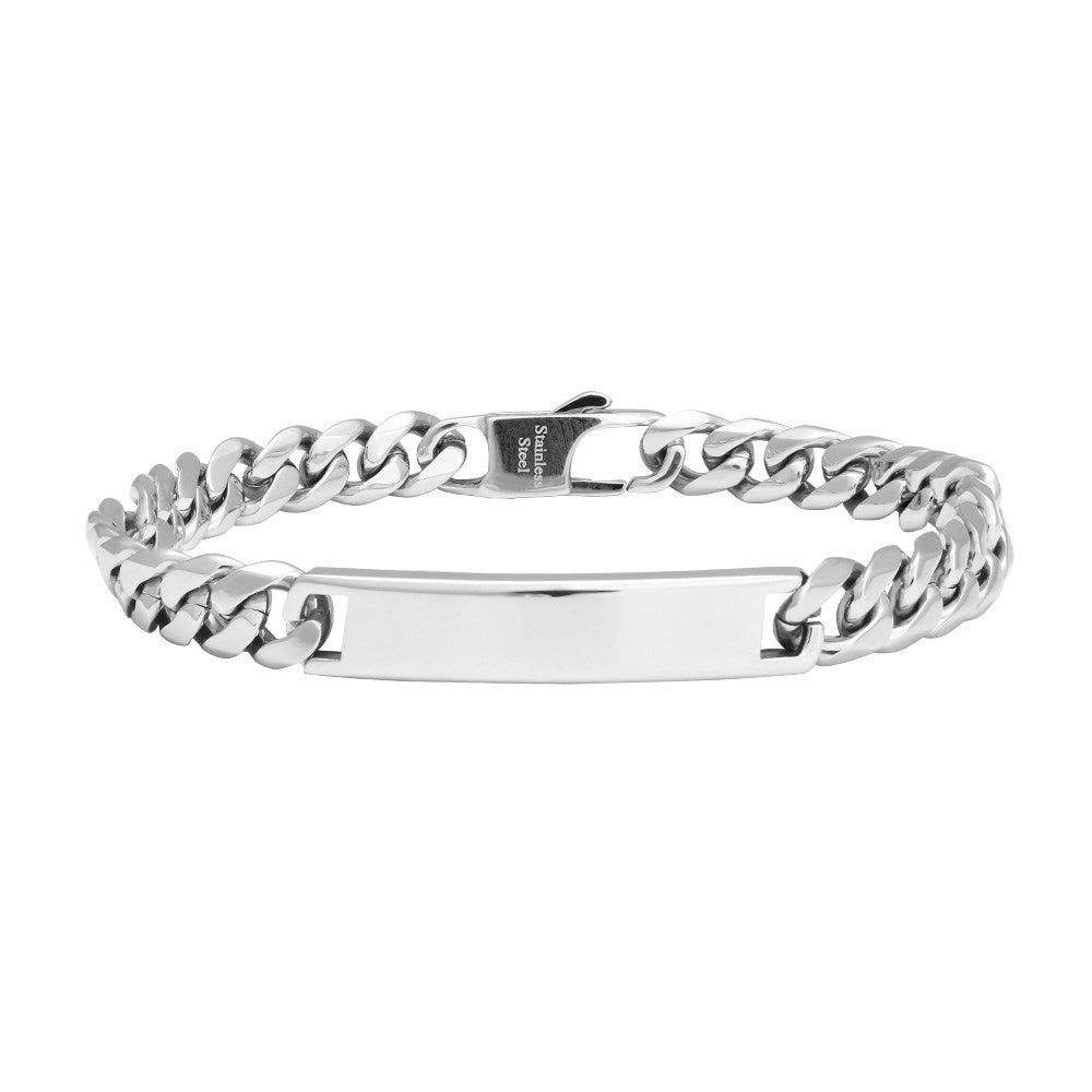 SON ARMBÅND STÅL MED PLADE BLANK 19CM 19