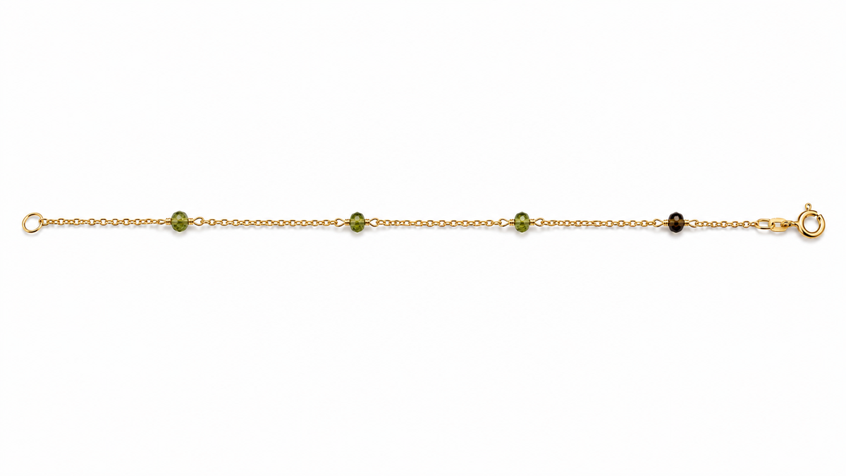 L.V.14KT.ARMBÅND ÆGTESTEN