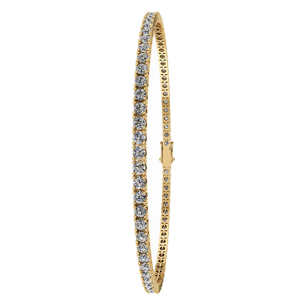 Henrik Ørsnes Design Tennis 14 Karat Guld Armbånd med Diamanter 2,03 Carat TW/SI