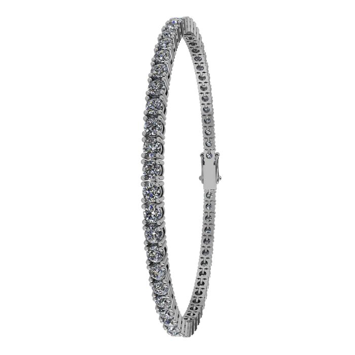 Henrik Ørsnes Design Tennis 14 Karat Hvidguld Armbånd med Diamanter 5,60 Carat W/SI