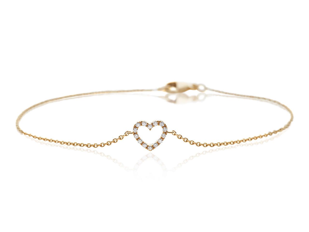 Henrik Ørsnes Design Hjerte 14 Karat Guld Armbånd med Diamanter 0,07 Carat W/SI