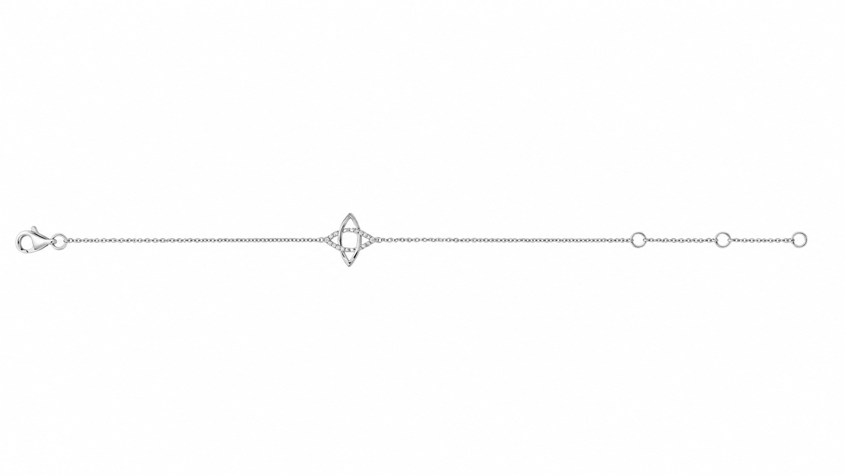 SØLV ARMBÅND M.ZIR 18,5 CM