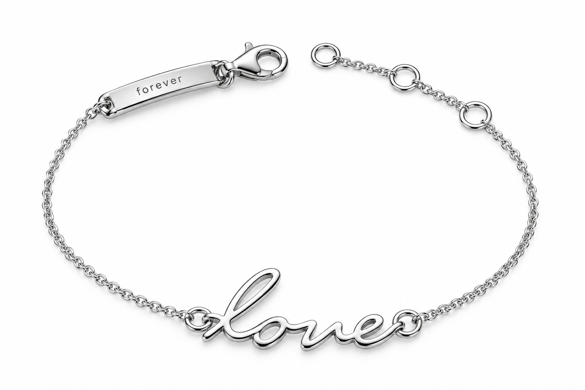 SØLV ARMBÅND LOVE BLANK 19CM