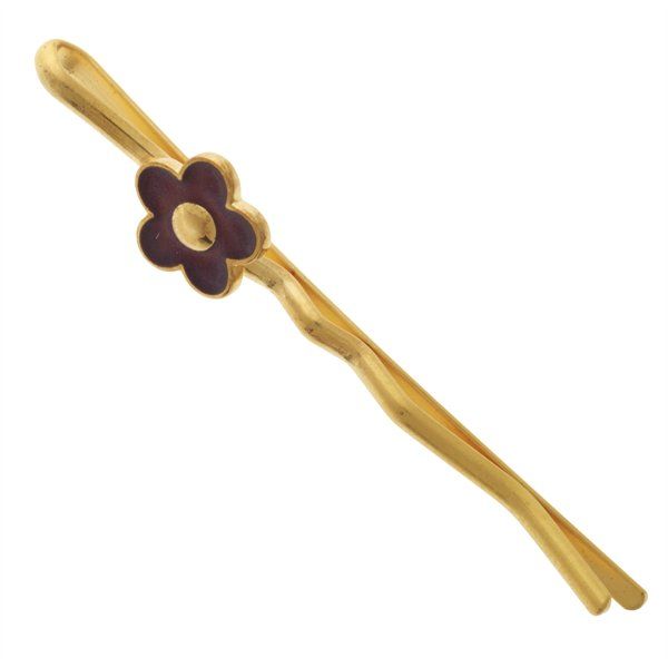 SØLV/FG HÅRNÅL BLOMSTE M.EMALJE