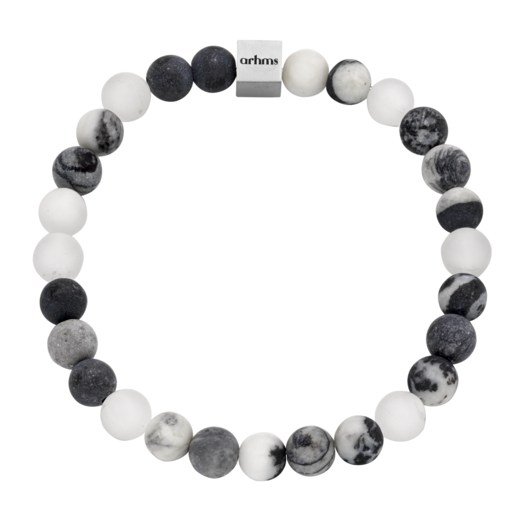 BELLUNO STEN ARMBÅND GRÅ/HVID SMALL