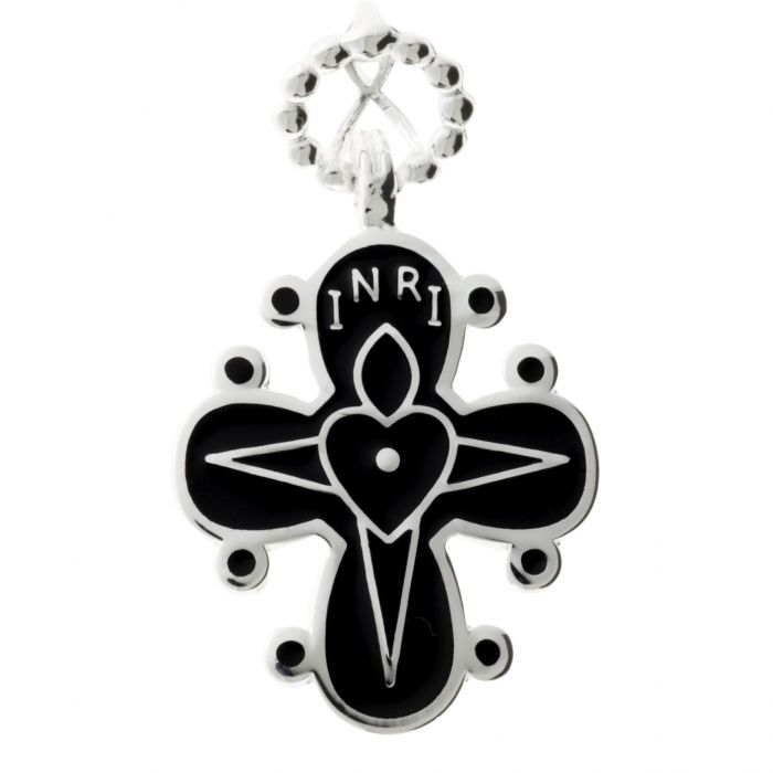 Lund Copenhagen Vedhæng i Sterling Sølv med Sort Emalje