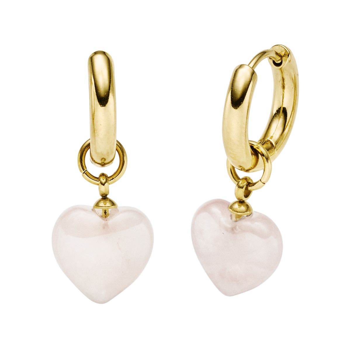 STÅL ØREHÆNGER PINK HJERTE FORG