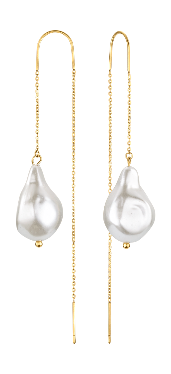 STÅL ØREHÆNGER M.BAROKPERLE