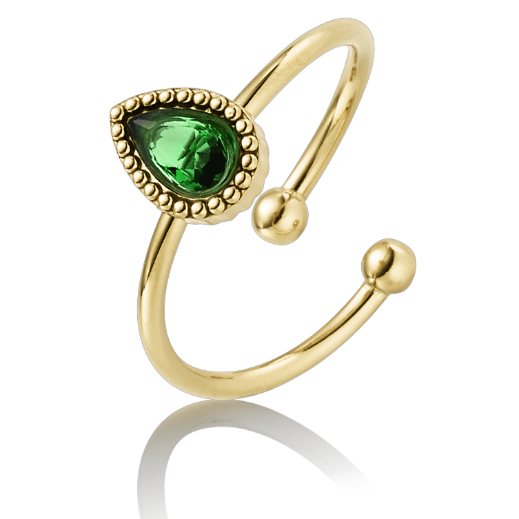 MOENA STÅL RING GRØN