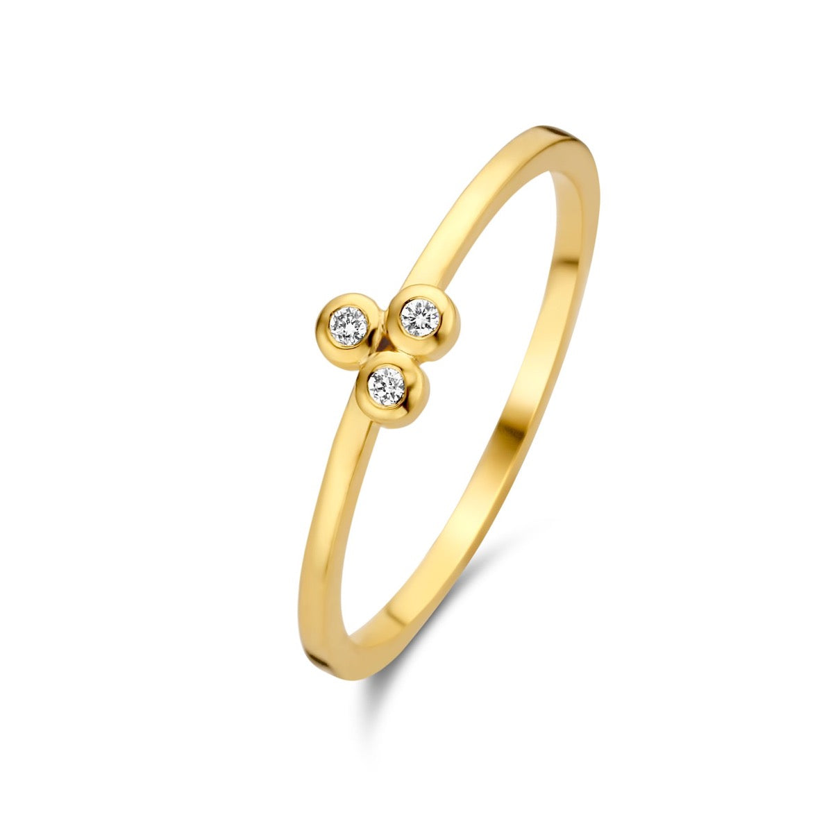 Spirit Icons Triangle 14 Karat Guld Ring med Brillanter 0,03 Carat W/VS