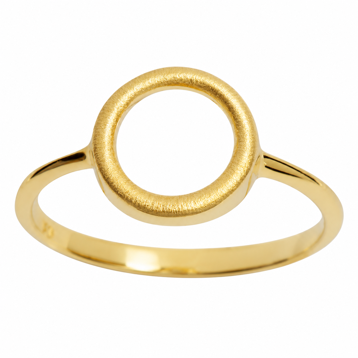 CIRKEL SØLV FORGYLDT RING 9MM