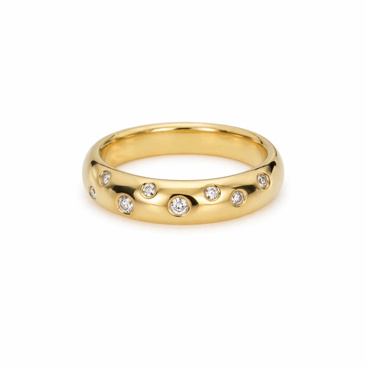 14KT.VIELSESRING 5MM 3X0,02+5X0,01 STJERNE DRYS