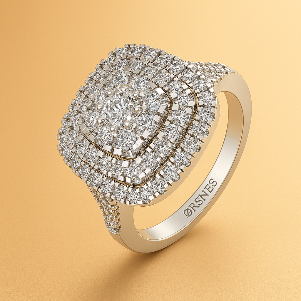 Henrik Ørsnes Design Ring i 14 Karat Hvidguld med Brillanter 1,022 Carat TW/SI