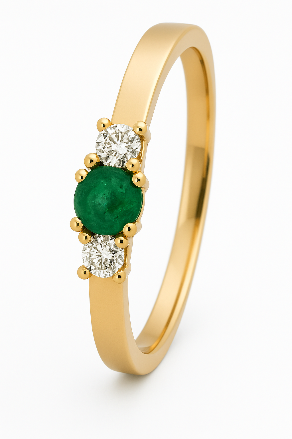 HENRIK ØRSNES DESIGN 14KT.RING 0,11 W.SI+SMARAGD 3,9MM