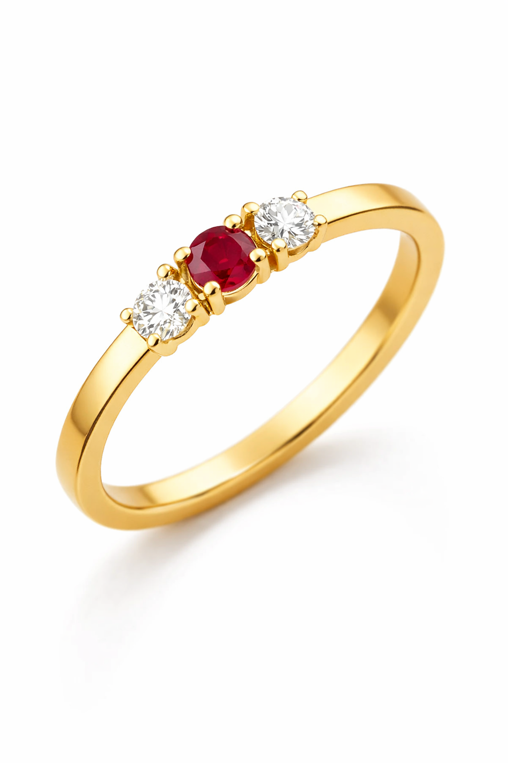 HENRIK ØRSNES DESIGN 14KT.RING 0,11 W.SI+RUBIN 3,9MM