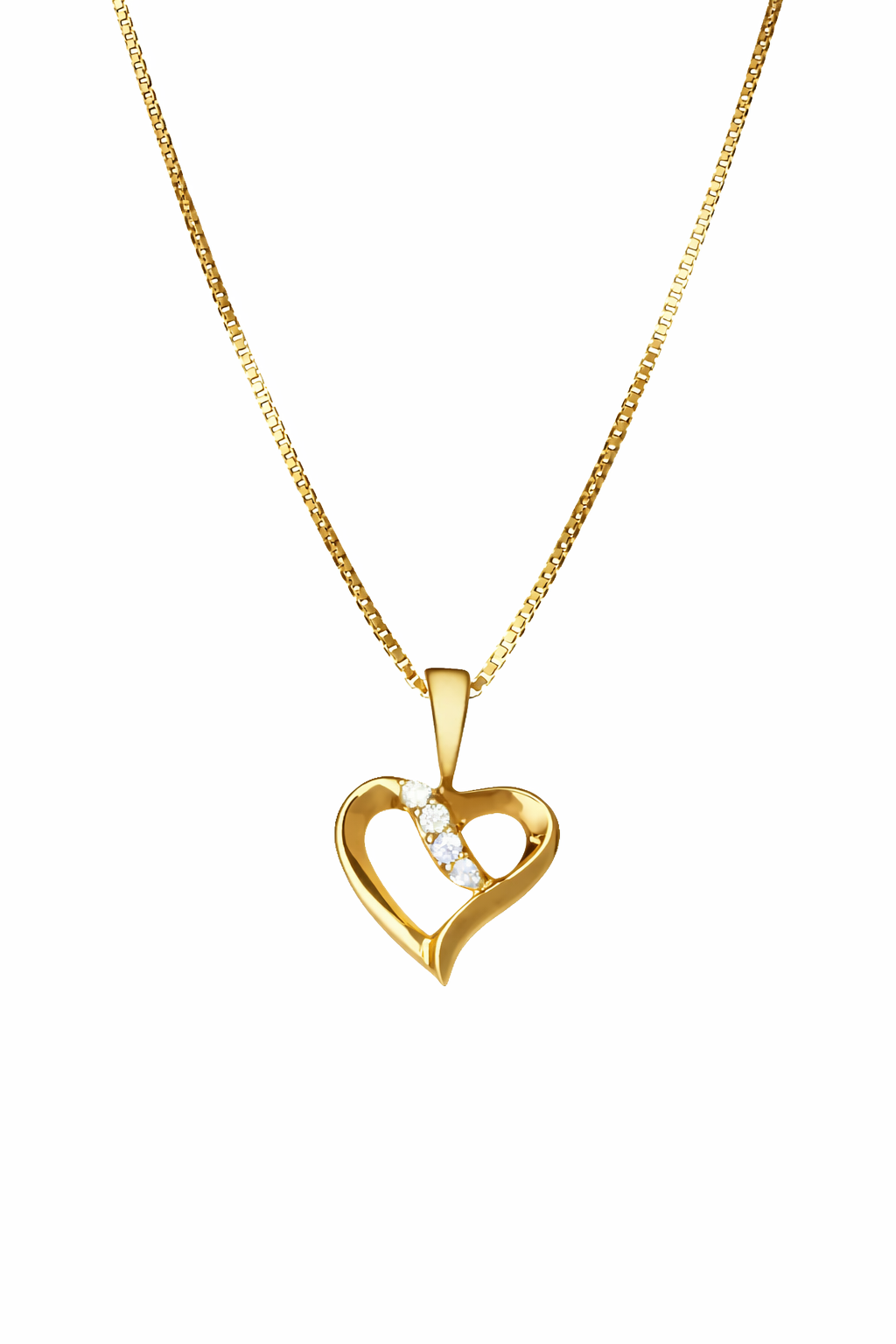 14KT. HJERTE VEDH. 4X0,008CT M.KÆDE