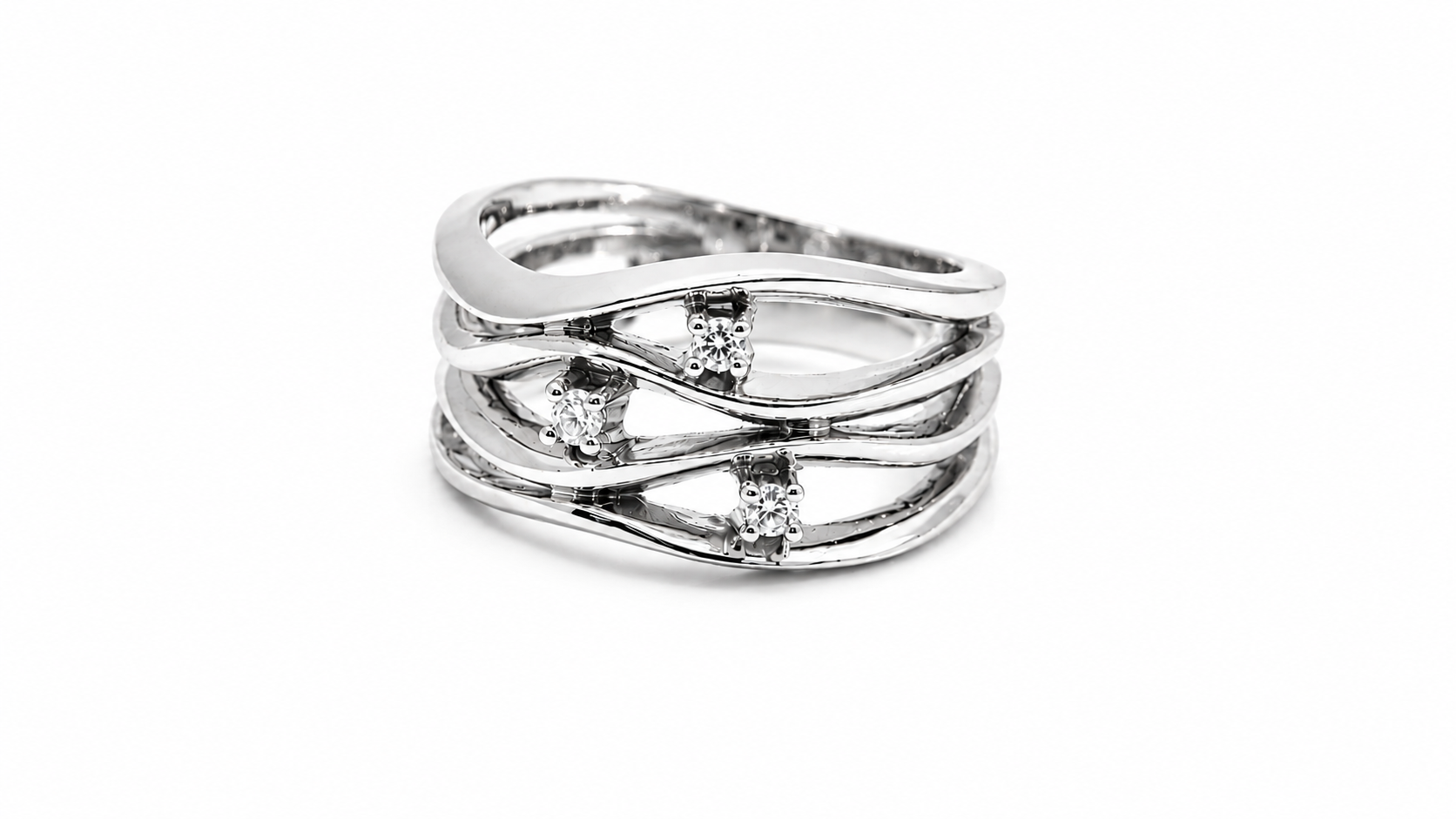 14KT RING 1X0,02+2X0,015 W.SI
