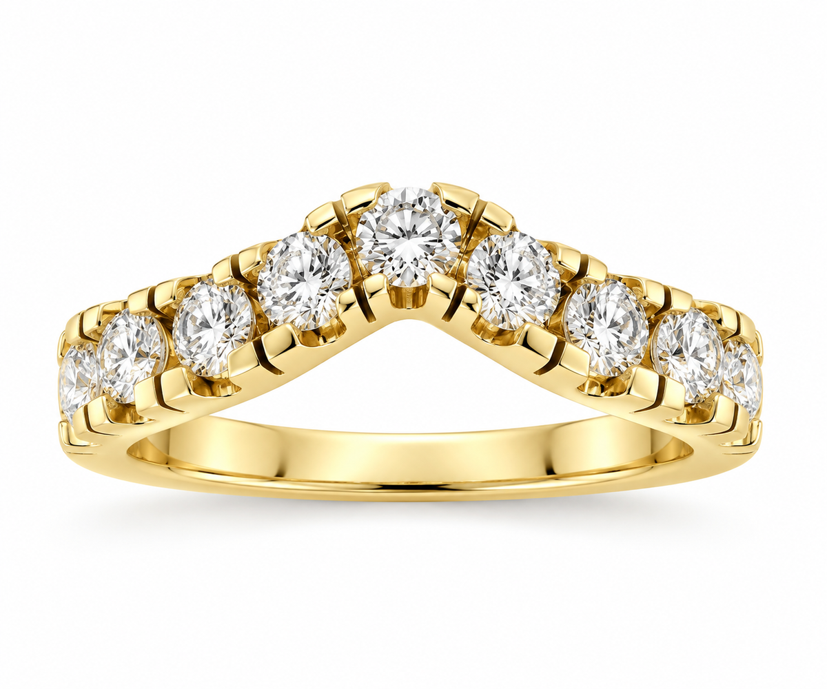 14KT.RING 9X0,10 W.SI V-FORM