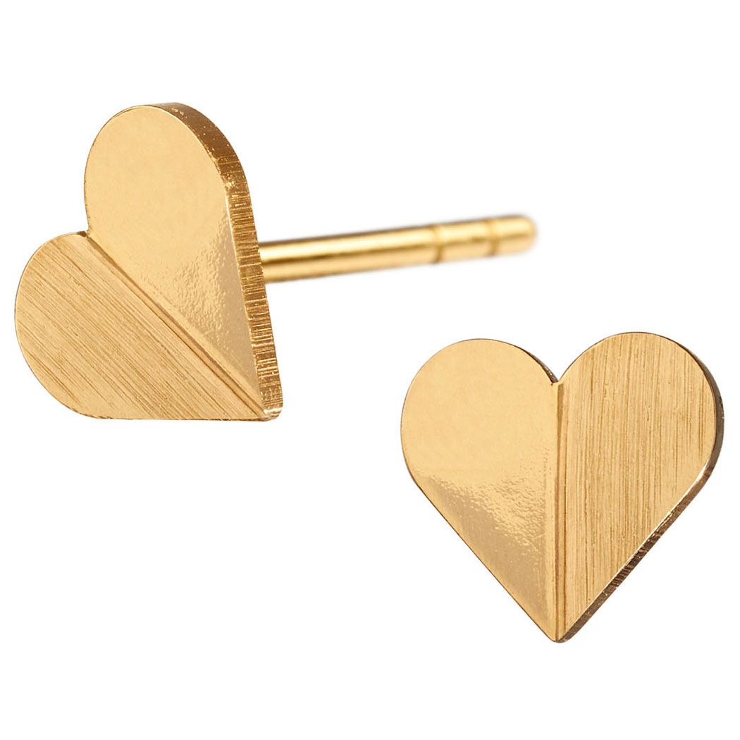 Heart Forgyldt Sølv Ørestikker fra Scherning HE31-G