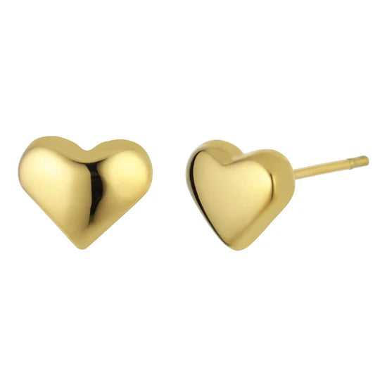 HJERTEØRESTIKKER BLANK FORGYLDT STÅL