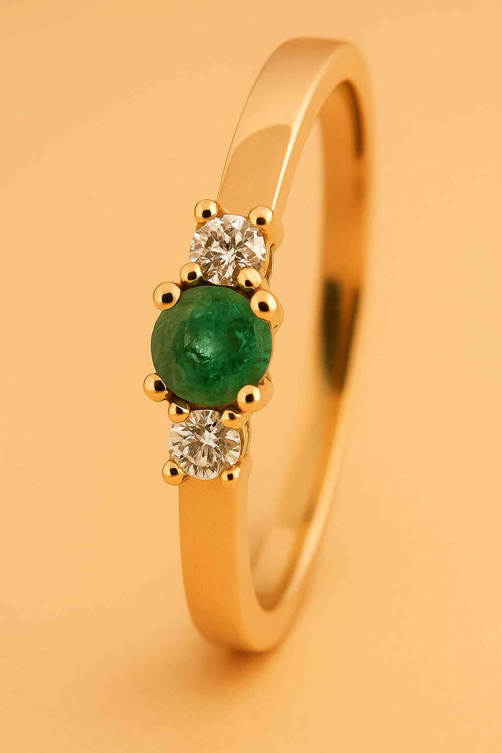 HENRIK ØRSNES DESIGN 14KT.RING 0,11 W.SI+SMARAGD 3,9MM