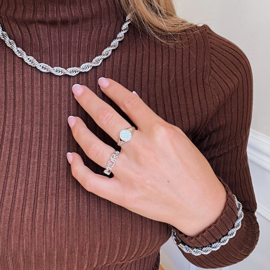 ROPE HALSKÆDE 8MM RUSTFRI STÅL 40+5 CM