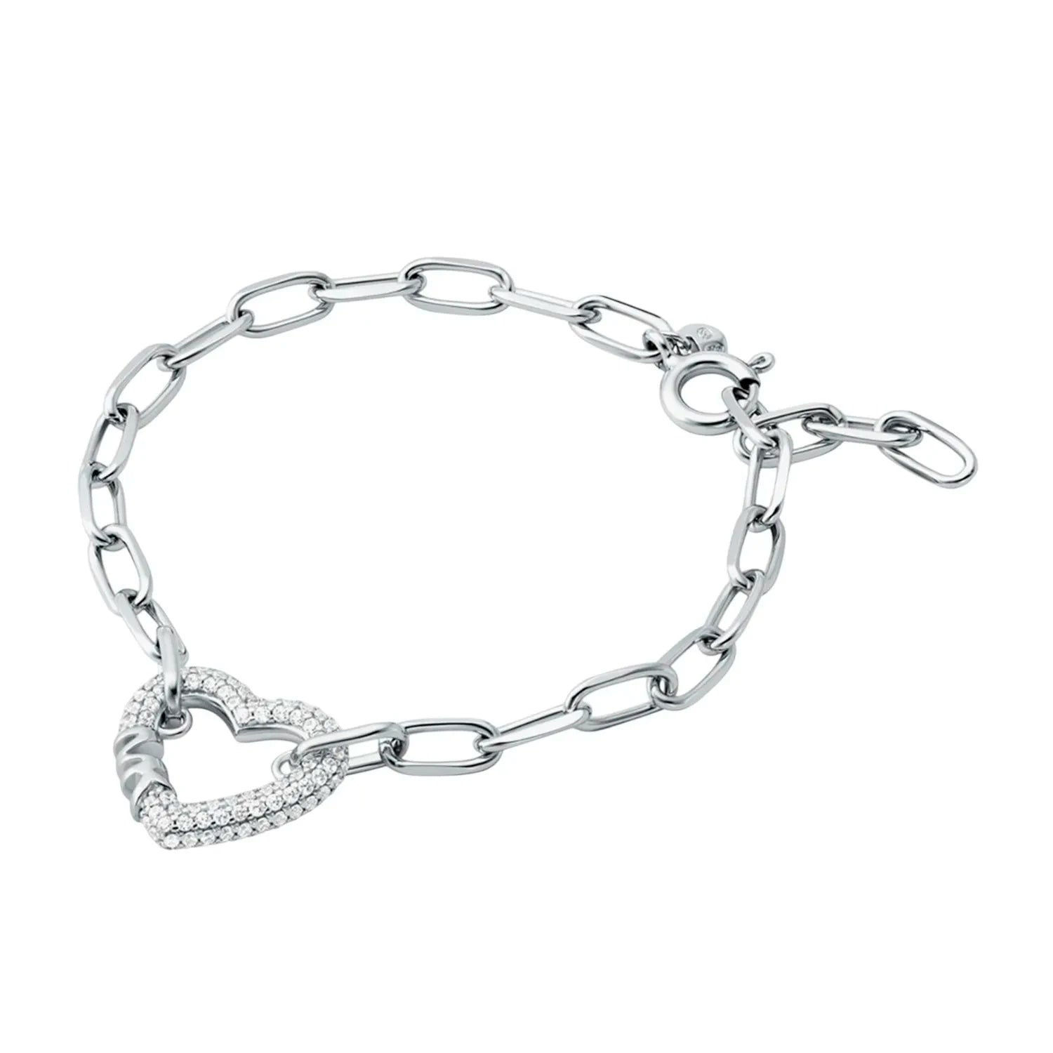 MK SØLV ARMBÅND M.HJERTE M.ZIR