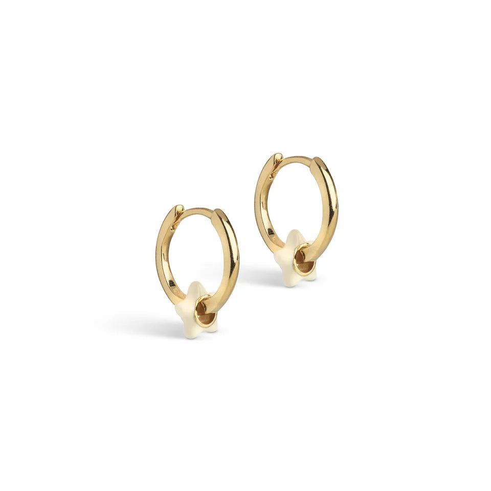 HOOPS, ENAMEL TOKENS STAR 16 X 7 MM