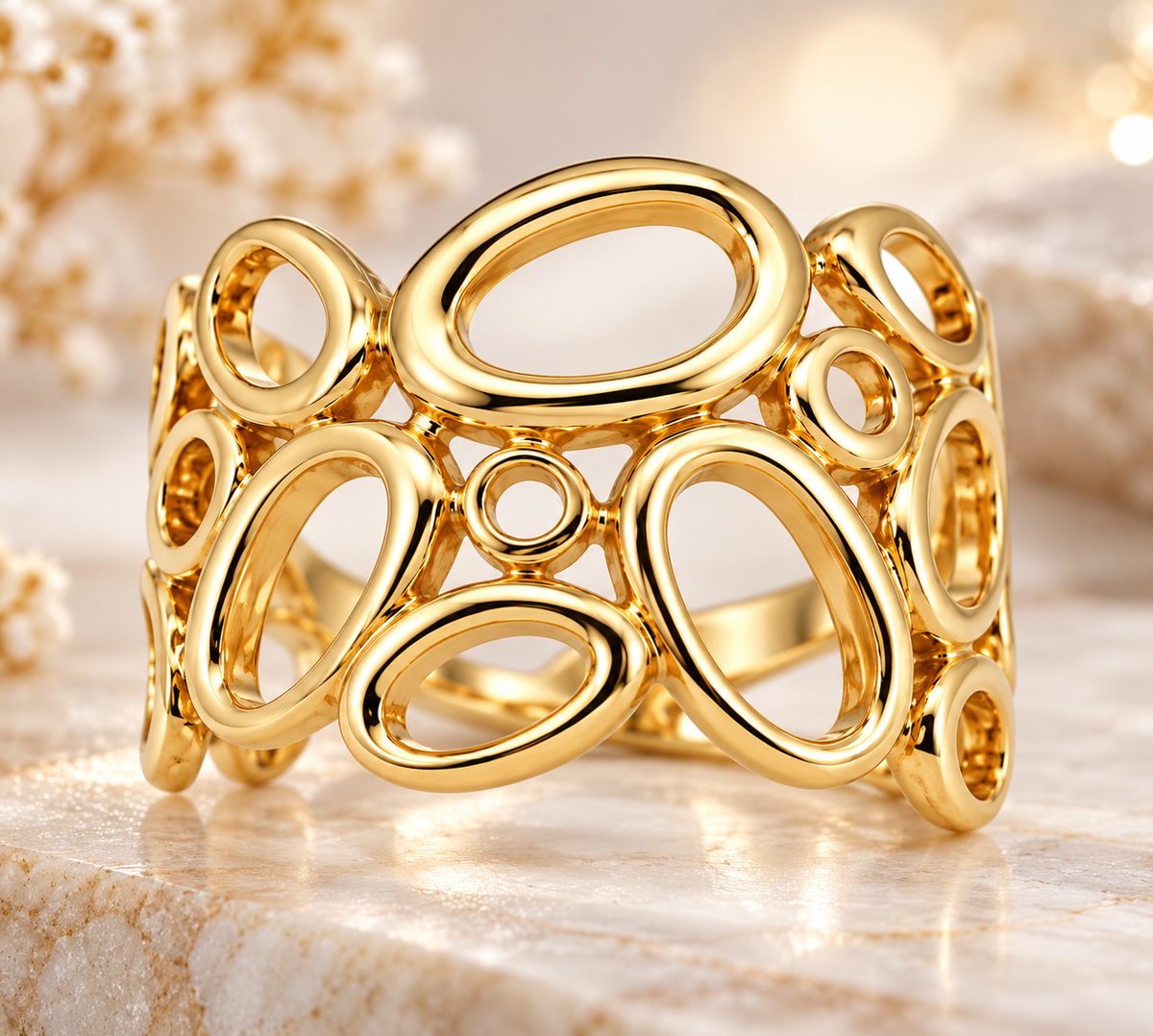 8KT.RING OVALE RINGE
