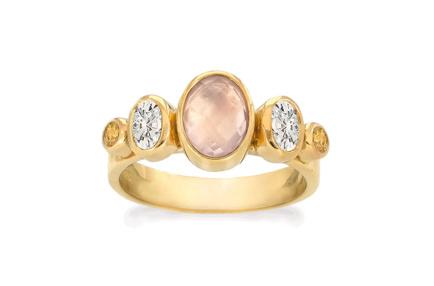 GP RING - ROSE QUARTZ, CITRINE, ZIRCONIA