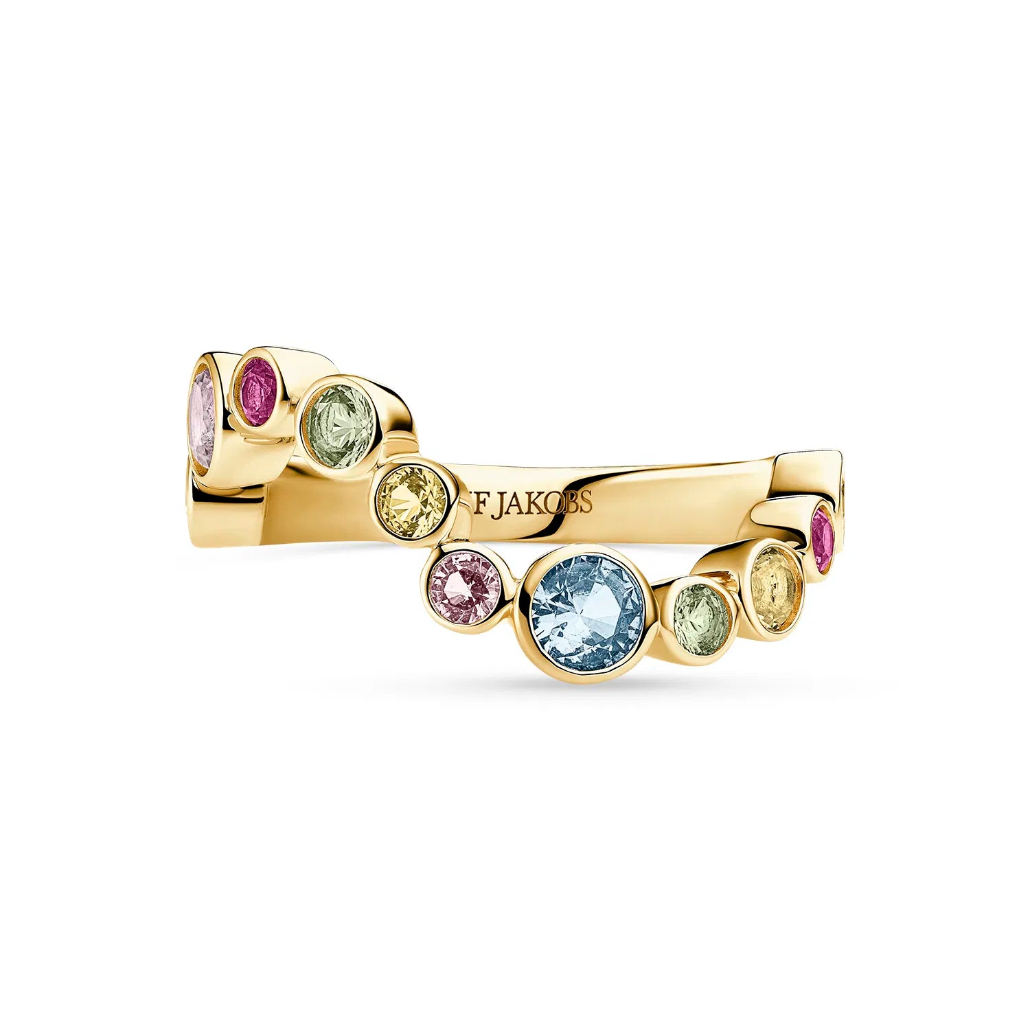 RING SARDINIEN WAVE – 18K FORGYLDT, MED FLERFARVEDE ZIRKONIA