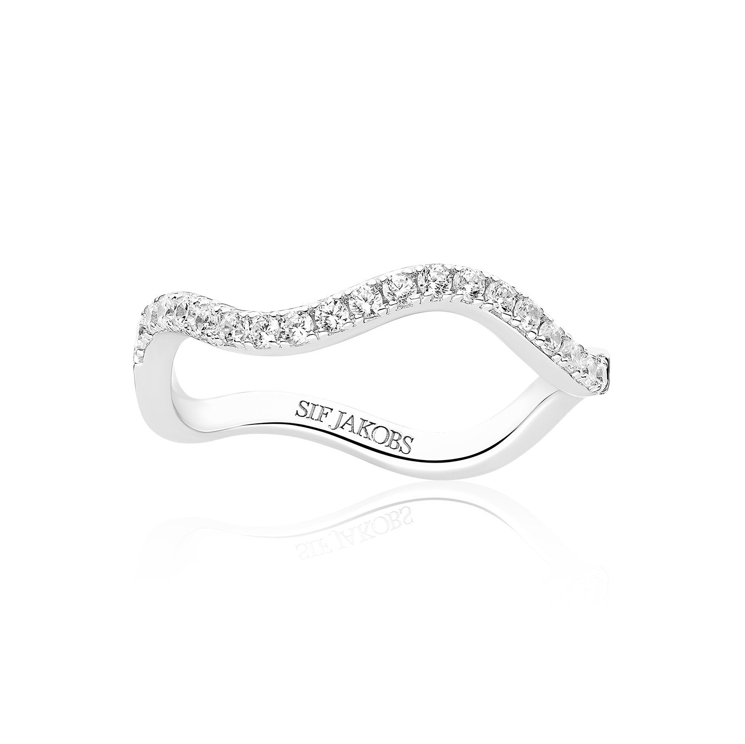 ELLERA WAVES RING - MED HVIDE ZIRKONER