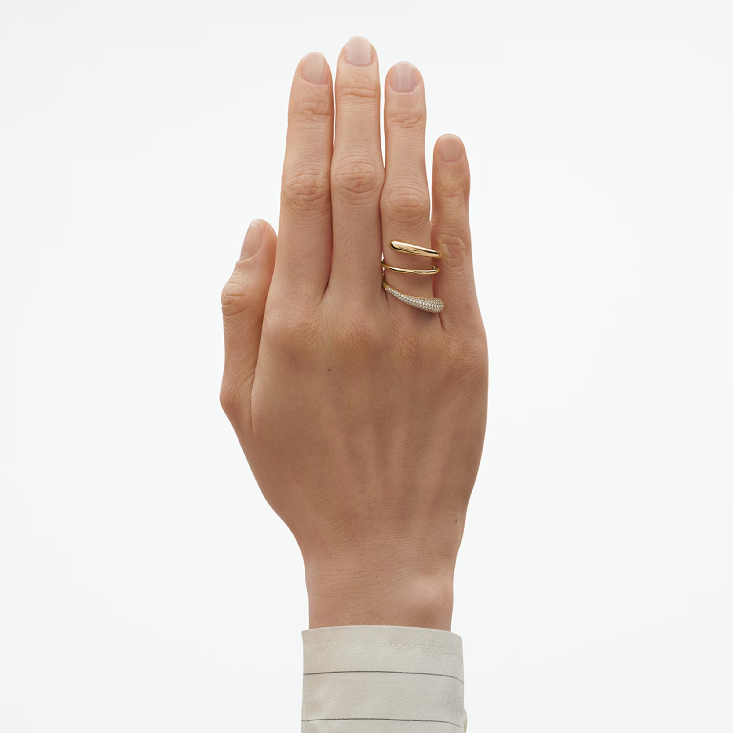 MERCY TWIST RING 1636E YG DIAMOND PAVÉ 0.49 CT