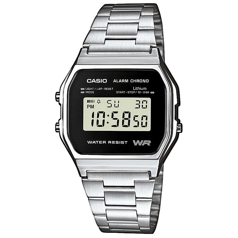 CASIO UR DIGITAL RETRO STÅL LÆNKE A158WEA-1EF