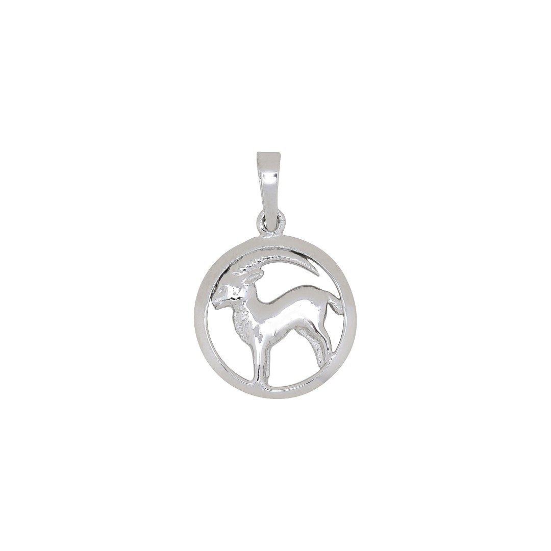 RHOD. SØLVVEDHÆNG STENBUKKEN 15MM