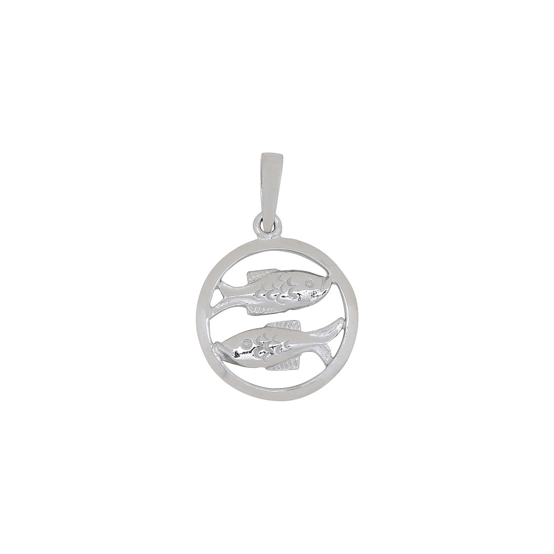 RHOD. SØLVVEDHÆNG FISKEN 15MM