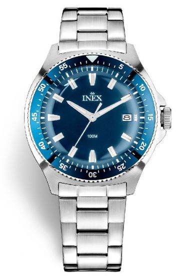 INEX HERRE STÅL BLÅ BEZEL