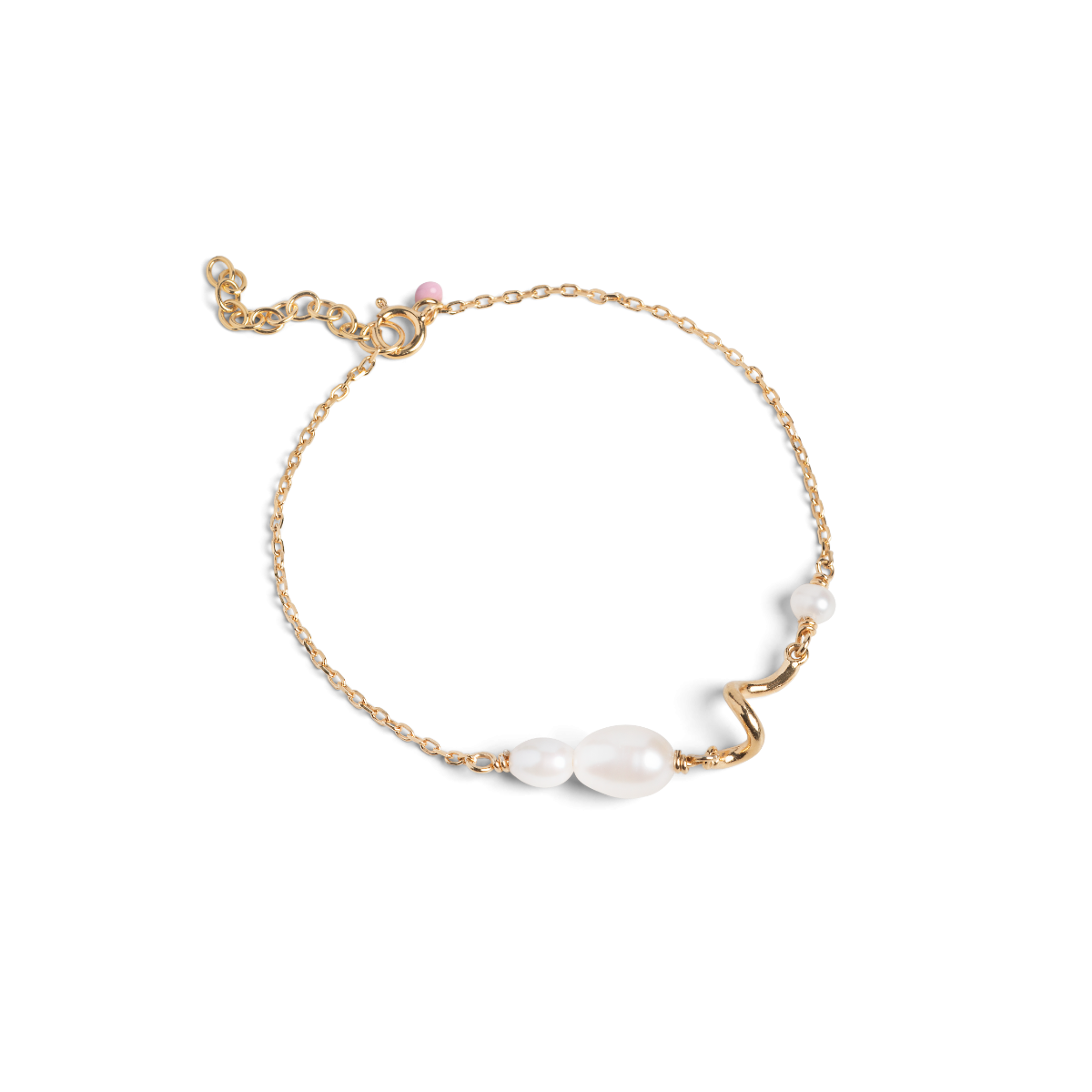 SØLV ARMBÅND PEARLIE TWIST FORGYLDT