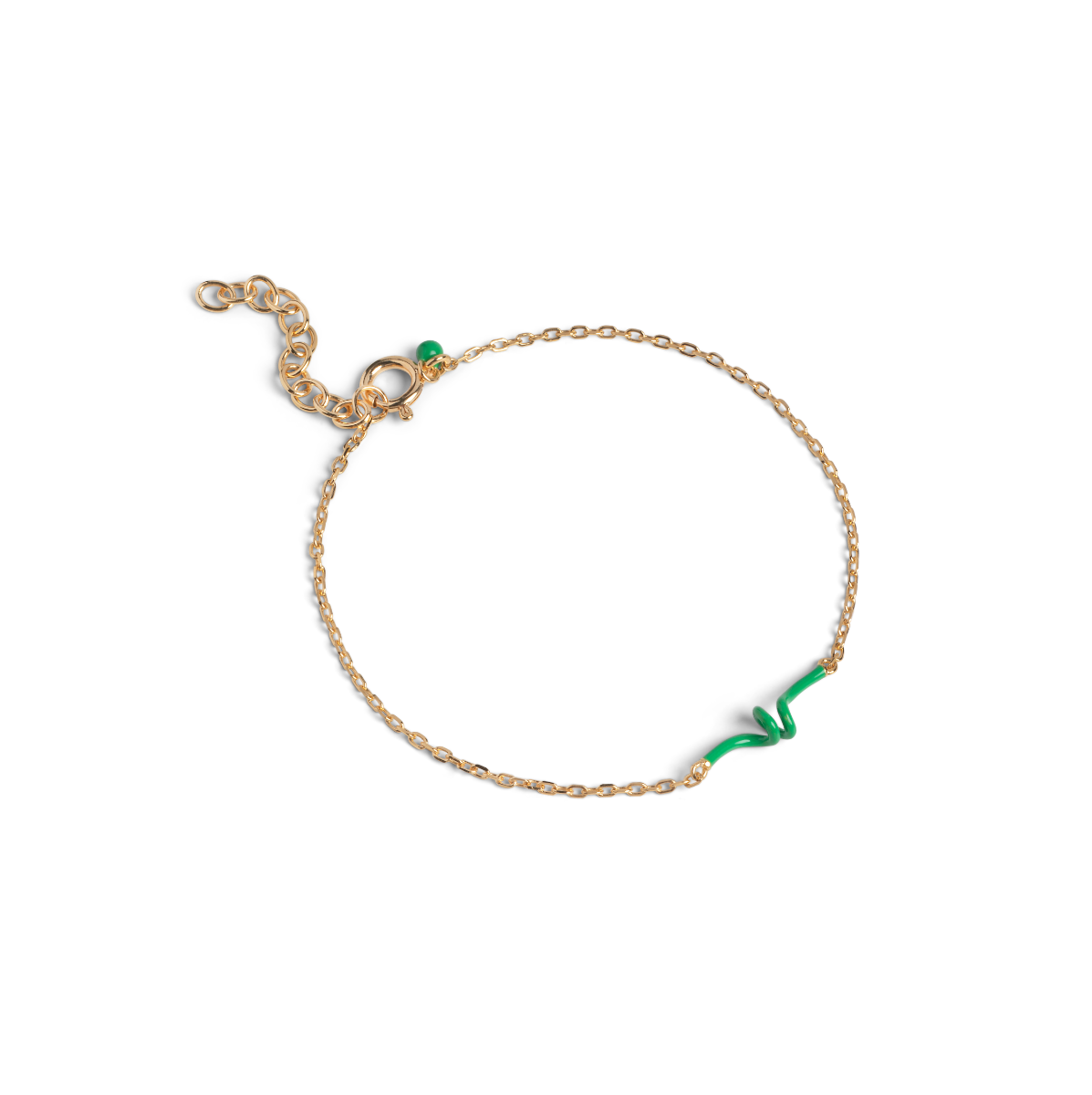Twist Grass Green Forgyldt Sølv Armbånd fra Enamel med Emalje