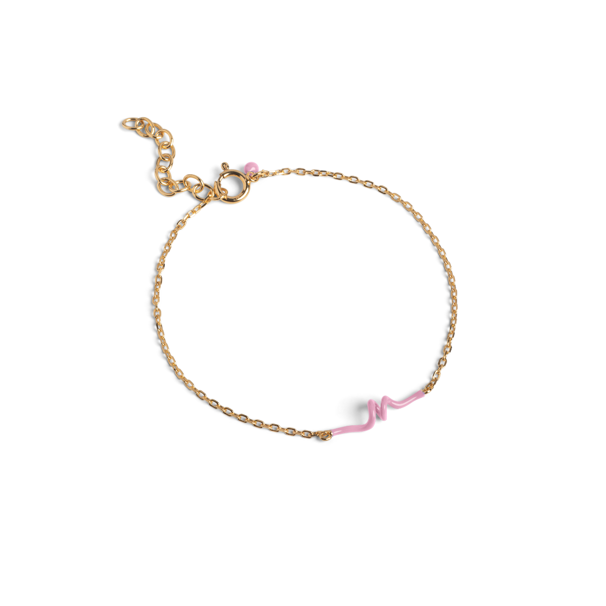 Enamel Twist Light Pink Armbånd i Forgyldt Sølv med Emalje