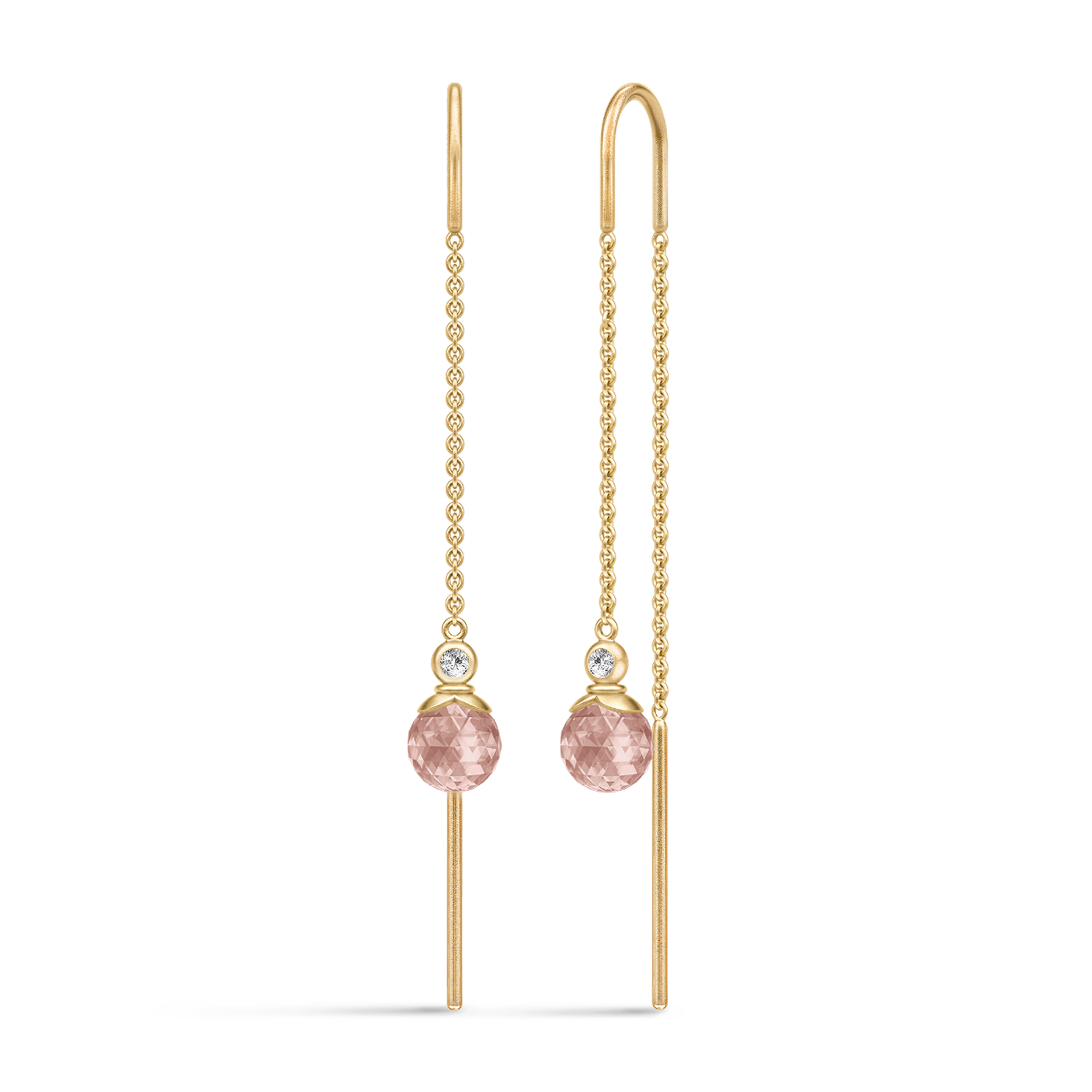 BERRY CHAIN EARRING TURMALIN ROSE