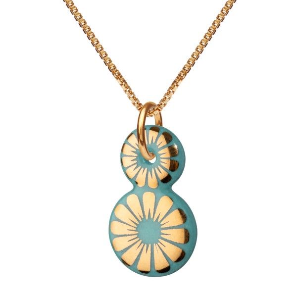 BLOOM DOTTY HALSKÆDE, 45 CM - AQUAMARINE