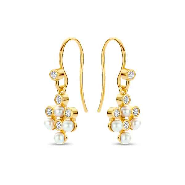 Spirit Icons Alison Hanger Forgyldt Sølv Øreringe med Ferskvandsperler