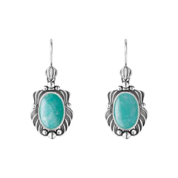 2025 HERITAGE EARRING SILVER AMAZONITE