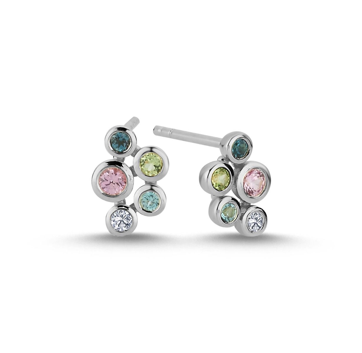 14KT.HV.ØRESTIK BUBBLES 0,04W.SI+TOPAS/SAFIR