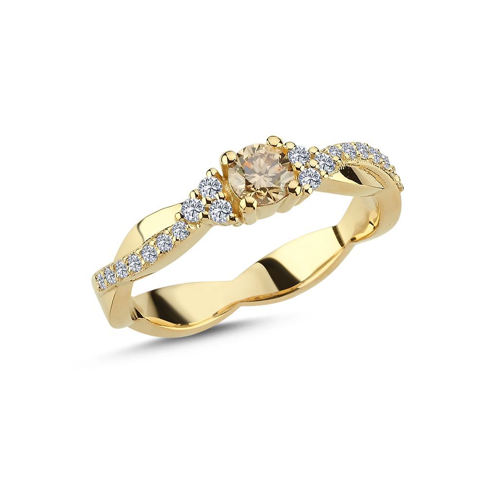 14KT.RING CHAMPAGNE 0,25+0,16 W.SI