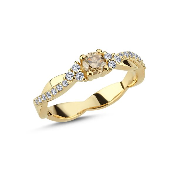 14KT.RING HVID 0,35+0,16 W.SI